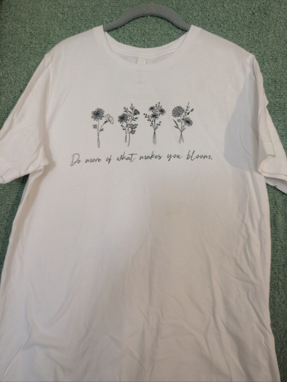Bella Canvas White Tee with Gray Floral Script